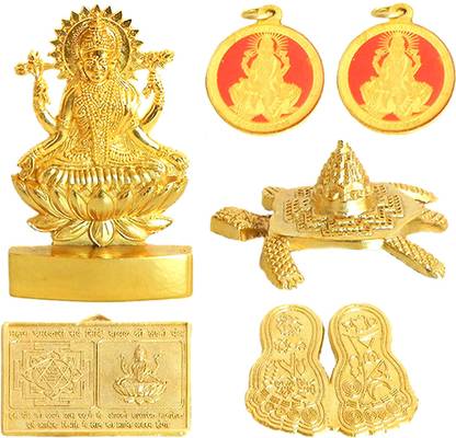 frackkon Shri Shree Dhan Laxmi Yantra KUBER for Goddess Bright Future Dhan Laxmi Yantra Locket of Wealth Energized Brass Yantra