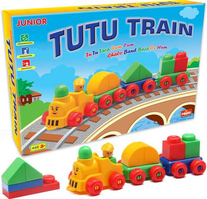 Prime Tutu Train Jr - Building Train Blocks For Kids, Age 3+, Multi colour