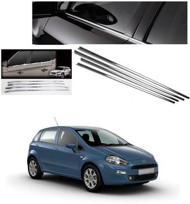 PECUNIA Chrome Lower Window Chrome Garnish Trims (Set Of 4) Z56 Matte, Glossy, Chrome Fiat Punto Side Garnish