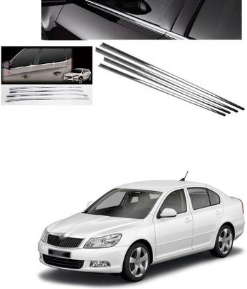 PECUNIA Chrome Lower Window Chrome Garnish Trims (Set Of 4) Z202 Matte, Glossy, Chrome Skoda Laura Side Garnish