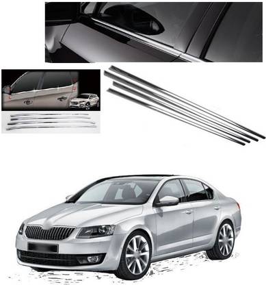 PECUNIA Chrome Lower Window Chrome Garnish Trims (Set Of 4) Z203 Matte, Glossy, Chrome Skoda Octavia Side Garnish