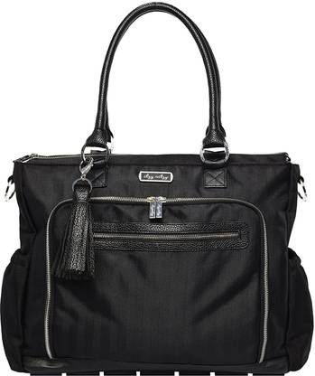 Itzy Ritzy Tribe Tote Diaper Bag Tote In Black Herringbone Zipper Closure