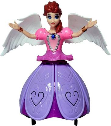 AARYA Angel girl Princess Dancing Doll & Rotating Angel Girl Flashing Lights with Music best playing toy for kids to gift