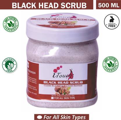 I TOUCH HERBAL BLACKHEAD SCRUB 500 ML FOR FACE AND BODY NO PARAEN NO SLS Scrub