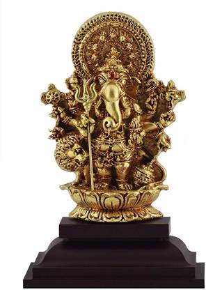 ECOSPEL Sri Shubha Drishti Ganapathy | Drishti Ganesh Idol for Home Prosperity | Medium Size 14 cm | Decorative Showpiece  -  14 cm