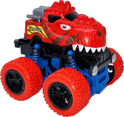 Miniature Mart Small Size Dinosaur Face Tiny Friction Control Toy Car With 4 Suspensions Push & Go Toy Cars For kids