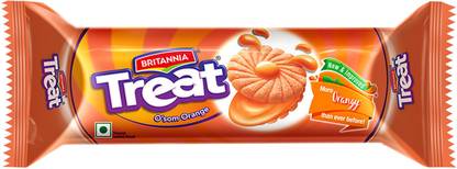 BRITANNIA Treat Orange Biscuits Cream Sandwich Biscuit