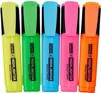 Camlin Office Highlighter - Pack of 5 Colours