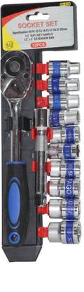 Digital Craft 12Pc Crv Quick Release Reversible Ratchet Socket Wrench Set Tools With Hanging Rack 1/2" Drive Sockets Set Socket Set