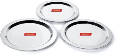 Sumeet Stainless Steel Heavy Gauge Ciba / Lids / Tope Cover Set of 3 Pcs (Size - 18.8Cm, 20Cm, 21.3Cm) 18.8 inch, 20 inch, 21.3 inch Lid Set, Pack of 3