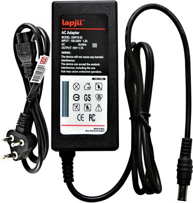 LAPJII Power Supply for GL LED, LCD Monitors Flatron 22" 22EA53T-P of 19V, 1.7A, Pin 6.5x4.4, 32 W Adapter