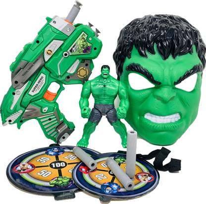 Miniature Mart Action Figure Hulk Avenger Set For Kids With Shooting Gun & Soft Bullet Toys