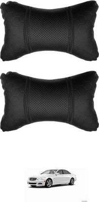 JVG Black Leather Car Pillow Cushion for Mercedes Benz