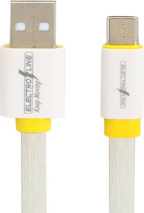 Electroline USB Type C Cable 1.5 m Fast Flat Series 2.4A Super Speed 1.5MTR C-Type USB Data Cable(Grey)01