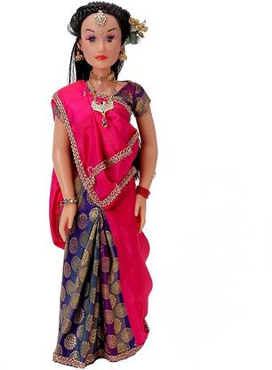 Joy Stories Large Doll in Indian Costume for Girls with Stand/ Dolls in Indian Saree Look, Height 39 cm