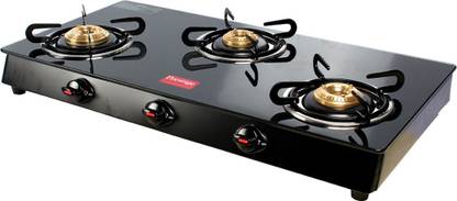 Prestige Royale Plus 3 Burner Glass Top Glass Manual Gas Stove
