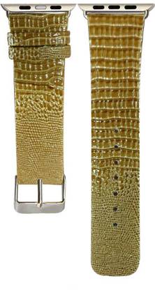 Crysendo 42mm-44mm Biscotti Snake Skin Pure Leather Strap Smart Watch Strap