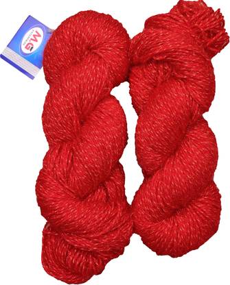 M.G Enterprise Charming Red (200 gm) Wool Hank Hand knitting wool / Art Craft soft fingering crochet hook yarn, needle knitting yarn thread dyed.