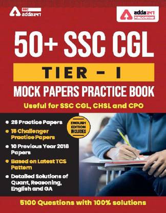 50+ SSC CGL Tier-I Previous Years Mock Papers Practice Book English Medium