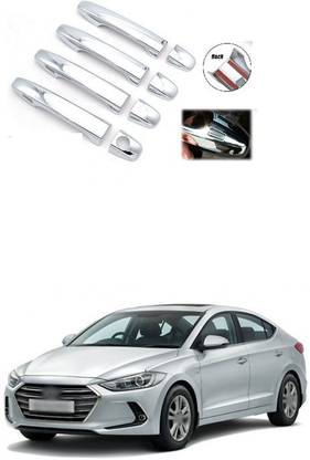 PECUNIA Set of 4 Front Rear Left Driver and Right Passenger Side ABS Plastic Chrome Outer Exterior Door Handle Covers A17 Hyundai Elantra Car Door Handle