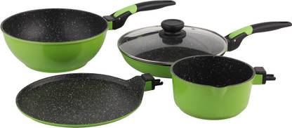 WONDERCHEF Click Amaze Green Induction Bottom Non-Stick Coated Cookware Set