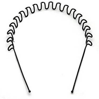 EASELIFE Premium Quality Hair Band For Men And Women Daily Use Black Spring ZigZag Wave Metal Hair Hoop Band Unisex Sports Headband Headware Accessories Head Band