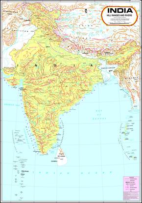 Map Of Indian Rivers India Rivers & Hill Ranges Map Photographic Paper - Maps Posters In India -  Buy Art, Film, Design, Movie, Music, Nature And Educational  Paintings/Wallpapers At Flipkart.com