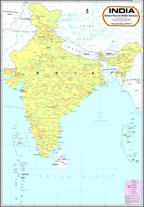 India Wildlife Map Photographic Paper