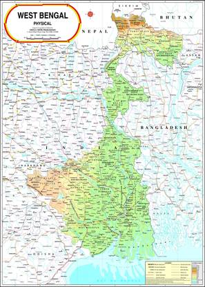 West Bengal Physical Map Photographic Paper