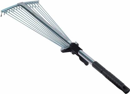 MS MODSTYLE Gardening Tools Leaf Rake Garbage Clean up Swatch Bharath Tool Adjustable Steel rake with 15 Teeth (SL-205) Leaf Rake
