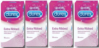 DUREX Extra Ribbed Condoms for her intense pleasure Condom