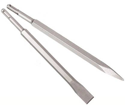 tool trust 2 pcs Set max shank 2Pc SET M shank 14mm length 250mm Electric Hammer Chisels For Concrete/Brick/Wall/Tile Slotting Drilling EXCELLENT BUILT QUALITY 2 CHISELS