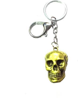 Shopuspro Skull Keychain Skull Head with Clip Metal Keychain with Keyring Key Chain