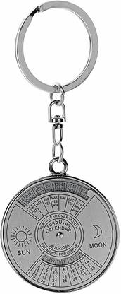 Relicon 50 Years Calendar Compass (Design-1) Silver Metal Keychain for Car Bike Men Women Keyring Key Chain
