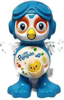 PS Aakriti Dancing Cartoon Character Penguin with Music, Flashing Lights Action for Kids