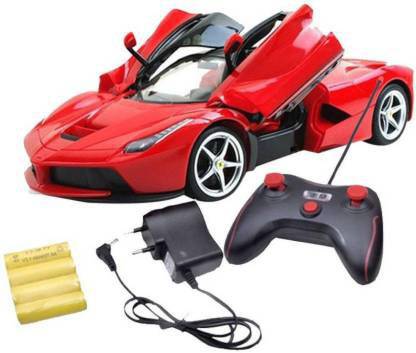 BIG MONKEY TOYS Rechargeable Remote Control gate open Ferrari Car (Red)
