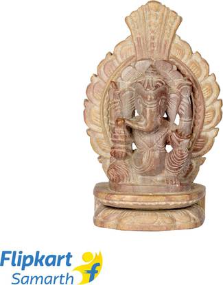 Biswa Bangla Ganesh Table-top in Stone Carving Decorative Showpiece  -  8.5 cm