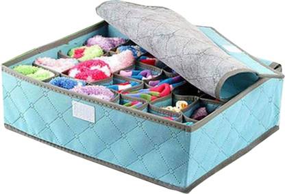 Mopslik 24 Grid Foldable Washable Non Woven Undergarment / Tie /Belt , Socks Organizer