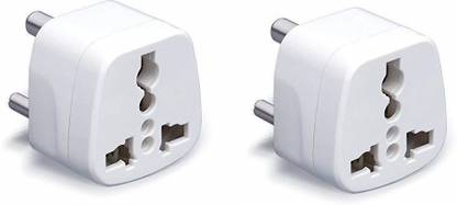 wroughton AX_461 Pack of 2 Universal Traveller Conversion Plug 3 Pin Socket Worldwide Adapter, Convert UK/US/EU/AU to India Power Adaptor 6 Amp Three Pin Plug