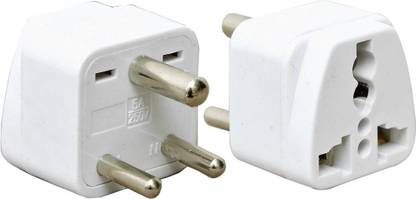 wroughton AX_484 Pack of 2 Universal Traveller Conversion Plug 3 Pin Socket Worldwide Adapter, Convert UK/US/EU/AU to India Power Adaptor 6 Amp Three Pin Plug