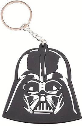 Relicon Two Sided Star Wars Anakin Skywalker Darth Vader Face (Design-4) Black Rubber Keychain for Car Bike Kids Keyring Key Chain