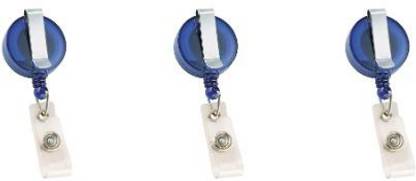 JSM Round Shape Yo-Yo Key Ring for ID Card Holder (BLUE) Pack of 3 Lanyard