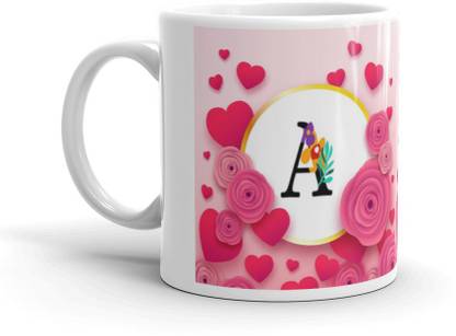 Gift4You Name Letter Alphabet A Printed Coffee mug Ceramic Coffee Mug