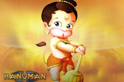 Hanuman Cartoon Poster|Poster For wall Decoration | Poster For Room| High Resolution -300 GSM Paper Print