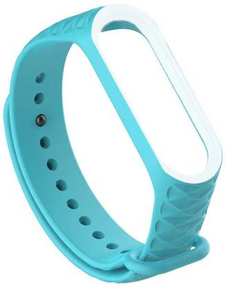 J Polygon Pattern strap Compatible With Band 3 /4 Light Blue_White Smart Watch Strap