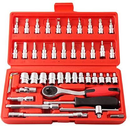 ansh enterprise 46 Pieces Spanner 1/4'' Car Repair Tool Socket Set