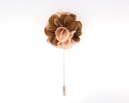 Bow & Square Walnut Brown Carnation Lapel Pin Brooch Brooch