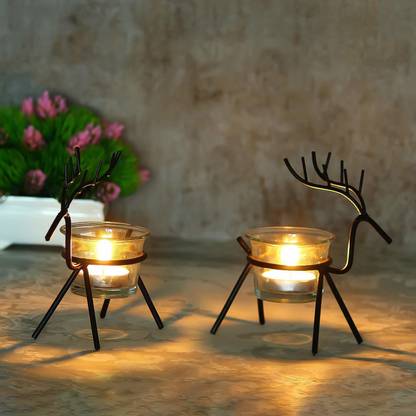 Flipkart SmartBuy Tree Cute Christmas Reindeer Iron 2 - Cup Tealight Holder