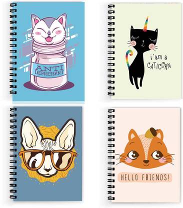 VPRINT QUALITY notebook cat cute A5 Notebook Unruled 160 Pages