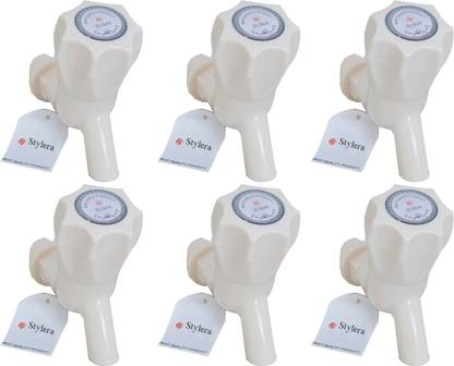 STYLERA Set of 6 Plastic Tap for Home Bath Faucets Bathroom Fittings and Faucets Water Taps Kitchen Tap Polo Cock, Tap for bathroom plastic toilet tap Set of 6 Plastic Tap for Home Bath Faucets Bathroom Fittings and Faucets Water Taps Kitchen Tap Polo Cock, Tap for bathroom plastic toilet tap Bib Tap Faucet